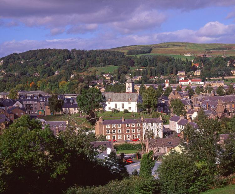 An Attractive And Unusual View Of Hawick As Seen From The Old Cemetary St Marys Kirk Can Also Be Seen Hawick Scottish Borders