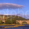 Evening Light Striking The Bridge Across The River Tweed In Peebles Scottish Borders