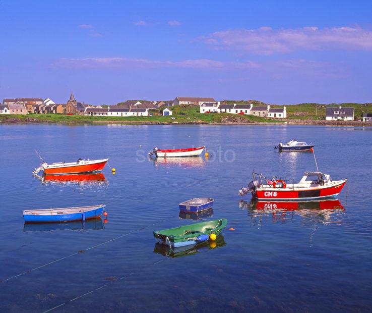 Picturesque Summer Scene Across Port Ellen Harbour Islay Argyll