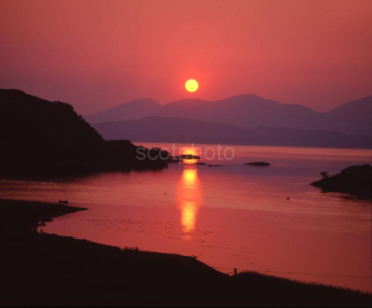 Sunset Over Mull From Loch Feochan Argyll