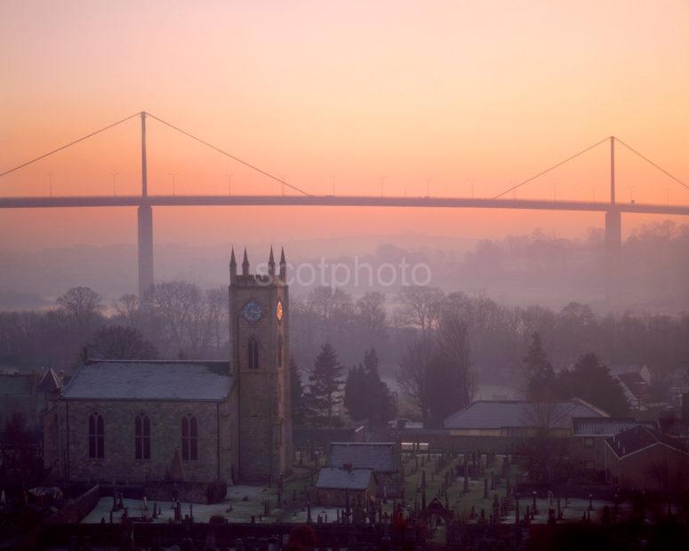 Old Kilpatrick Kirk And Erskine Bridge Glasgow