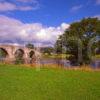 The Old Stirling Bridge And Distant Wallace Monument River Forth Stirling