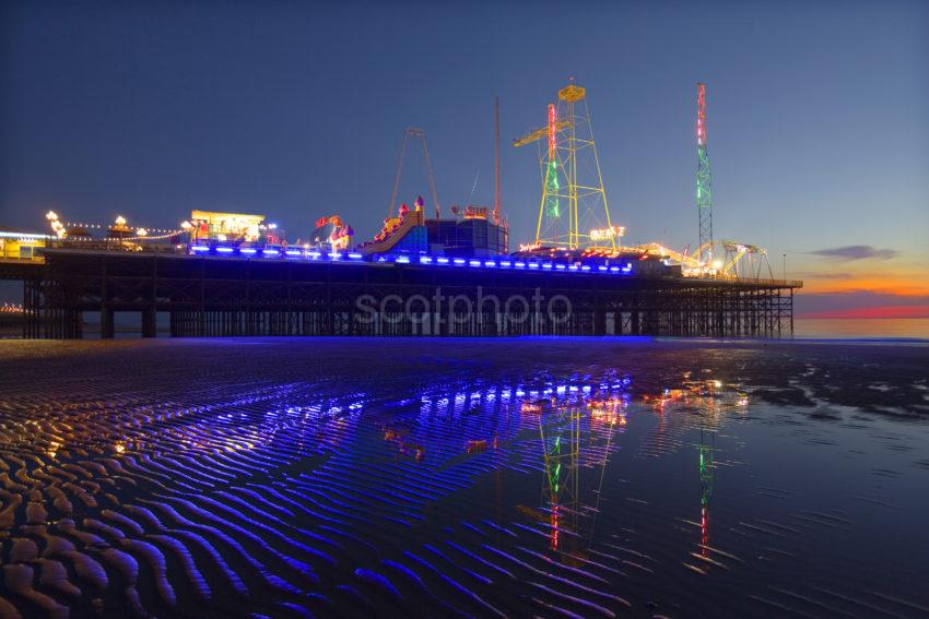 Blackpools South Pier From Sands