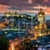 EDINBURGH PRINCES ST AT DUSK FROM CALTON HILL