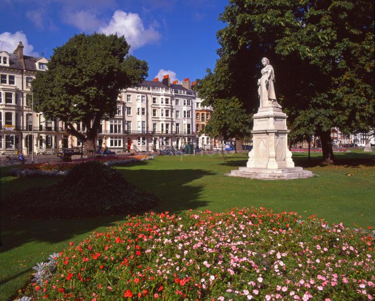 Colourful Scene Towards Glocester Place On The Grand Parade Brighton Sussex