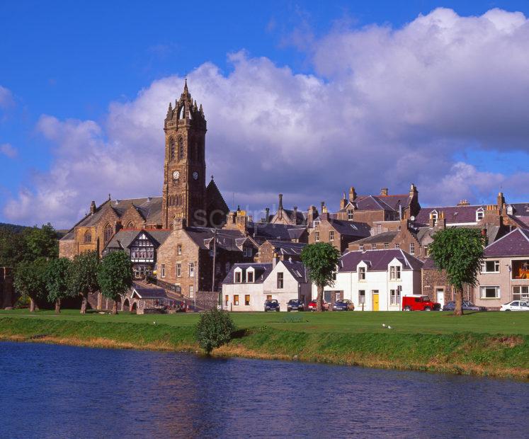 View Across The River Tweed Towards Peebles Which Stands On The North Side Of The River Peebles Scottish Borders