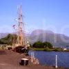 Tall Ship In Corpach Basin With Ben Nevis Caledonian Canal Lochaber
