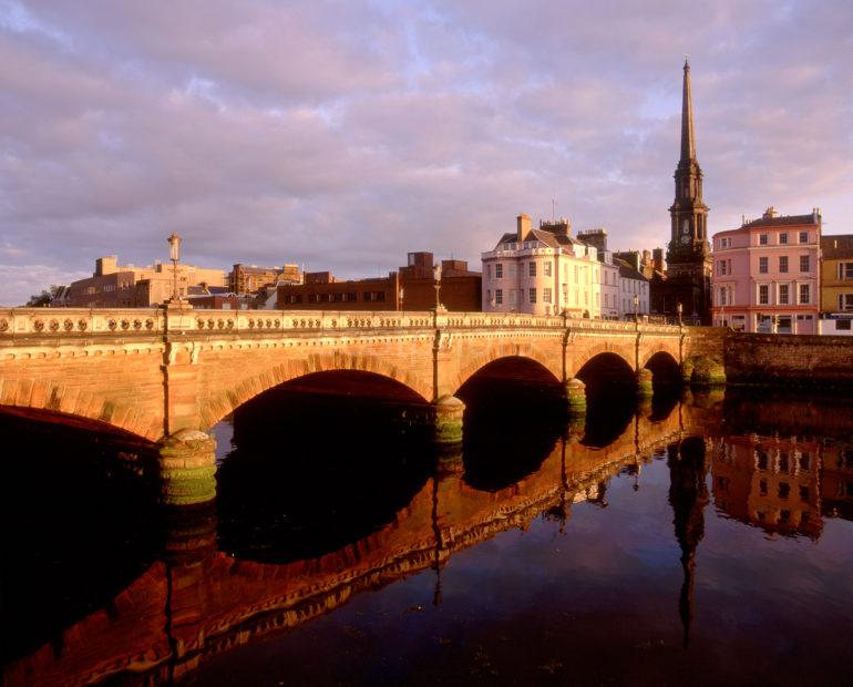 RIVER AND BRIDGE IN AYR AYRSHIRE