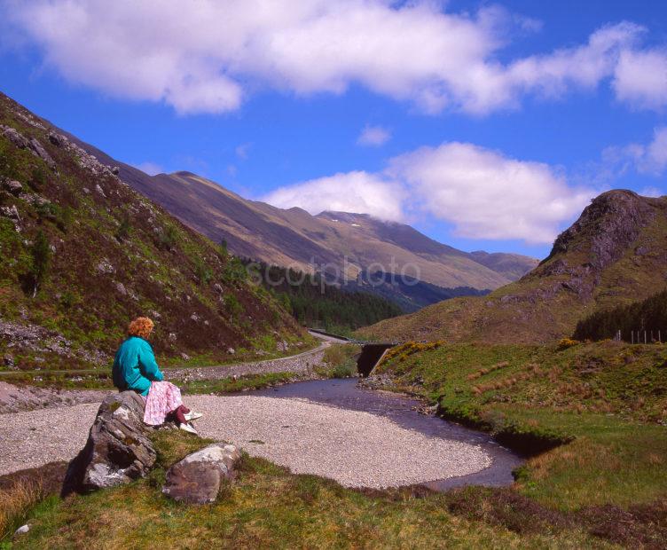 Pass Of Glenshiel With The River Shiel Running Nearby