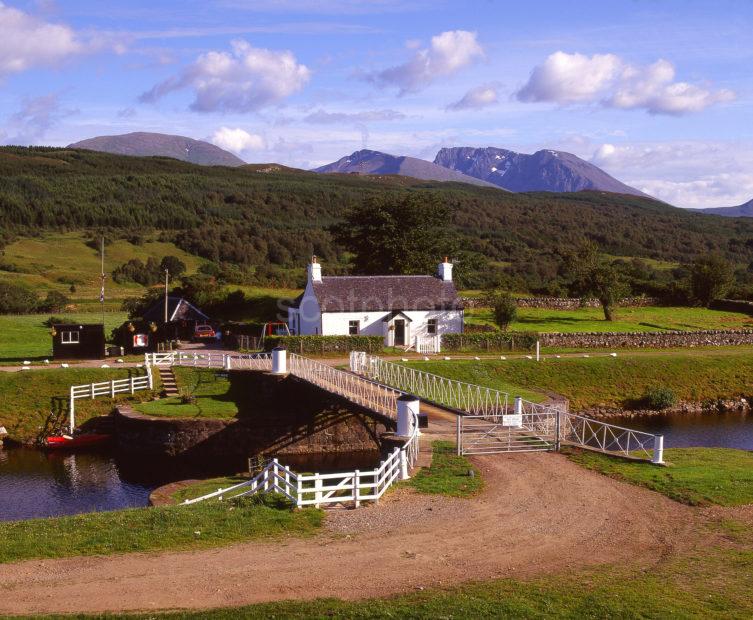 Summer View From Moy Bridge On The Caledonian Canal Towards Ben Nevis