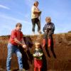 Family Cutting Peat On Skye