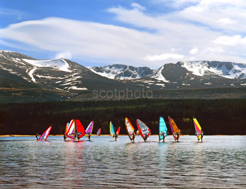 Wind Surfers Loch Morlich Cairngorms