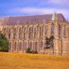 Close Up View Of The Early French Style Great Chapel At Lancing Which Stands Overlooking The Adur Valley West Sussex