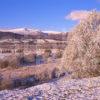 Winter Scene Across The River Spey Towards Newtonmore Strathspey