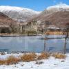 Winter View Kilchurn Castle Through Trees