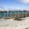 Panoramic Of Clasman Arriving At Tiree Pier With White Beaches