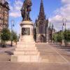 David Livingstone Statue And Glasgow Cathedral City Of Glasgow