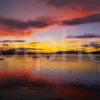 Sunset Aftergolow Over Mull From Connel