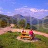 Tourists Enjoy The Dramatic View Down Glen Croe From The Picnic Area At Rest And Be Thankful South Argyll