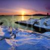 Winter Sunset Across Loch Melfort Towards Luing