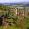 Summer View Looking Down Onto Castle Campbell From Dollar Glen Below The Village Of Dollar And The Forth Valley Can Be Seen Clackmannanshire