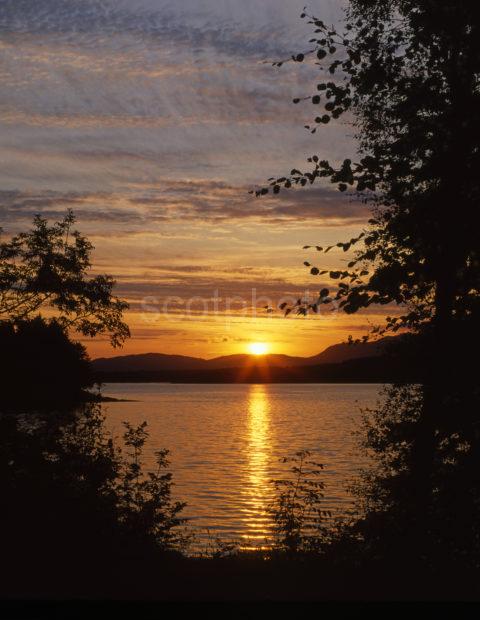 Sunset Over Loch Eck Near Dunoon