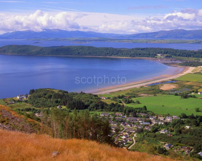 View From Ben Lora Towards Benderloch Traleee Beach And Mull