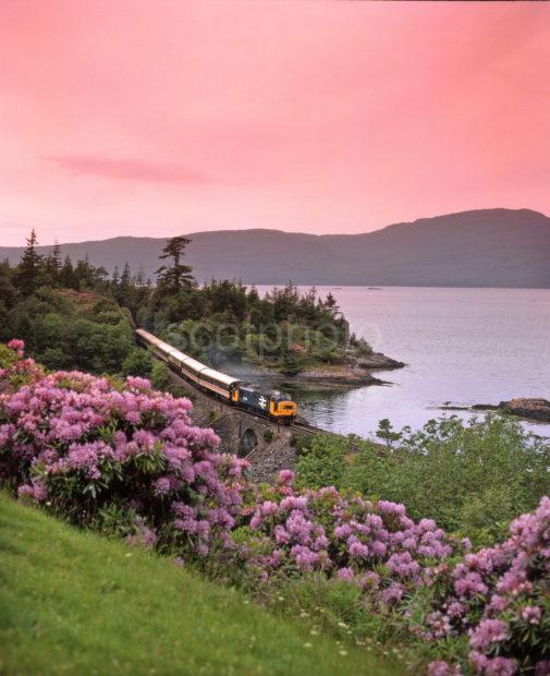 Class 37 Runs Alongside Loch Carron With West Highlander