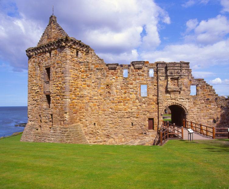 The Ruins Of St Andrews Castle On The Cliffs In The Town Centre St Andrews Fife