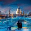 View Towards St Pauls From The Millennium Bridge At Night