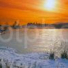 A Magnificent Winter Sunset Across Linlithgow Loch Towards Linlithgow Palace Linlithgow West Lothian