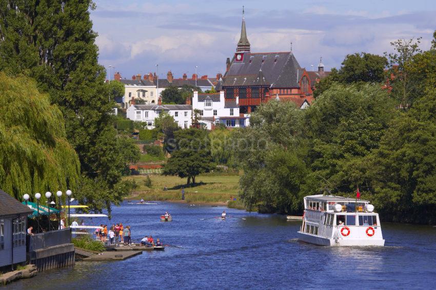 Busy Scene On The River Dee Chester