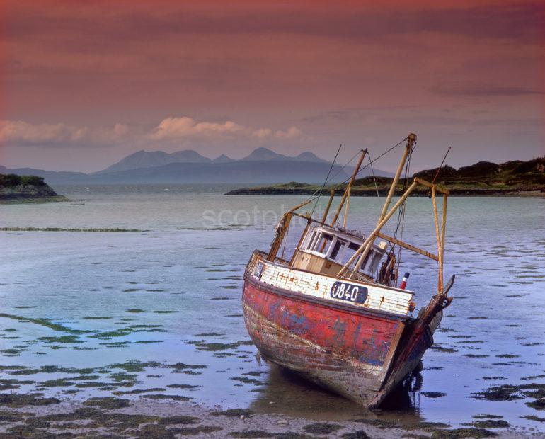 UB40 Fishing Boat Nr Glenuig With Islands Of Eigg And Rhum