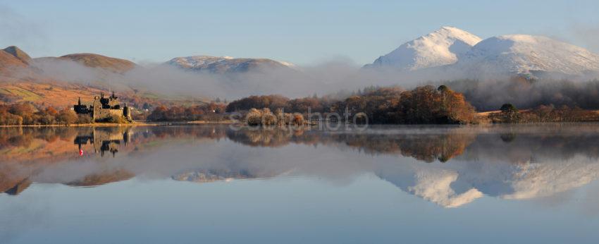 Kilchurn Castle And Ben Lui Late Autumn On Loch Awe