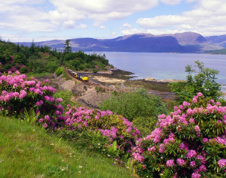 Class 37 Loch Carron With Applecross Hills