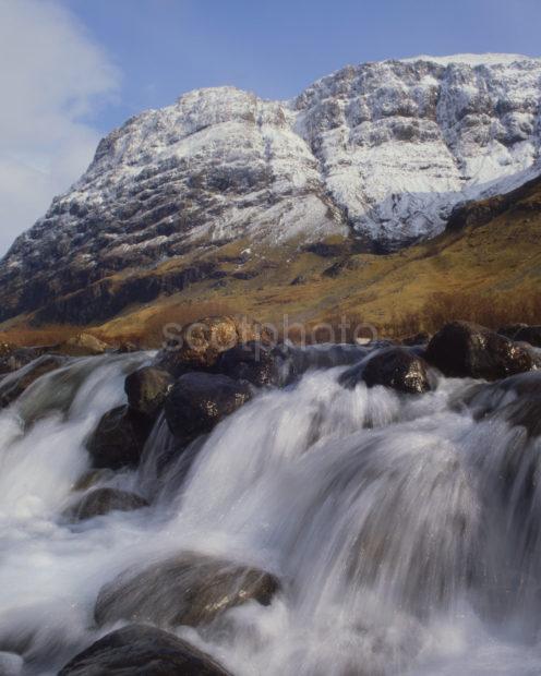 Dramatic View In Pass Of Glencoe From River Coe