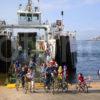 WY3Q9933 Cyclist Disembark From Cumbrae Ferry 47MG