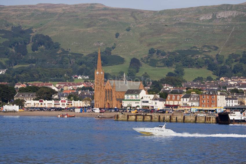 Largs Seafront With Speedboat