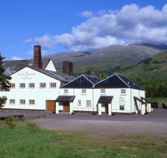 Ben Nevis Distillery With Ben Nevis In View Cropped