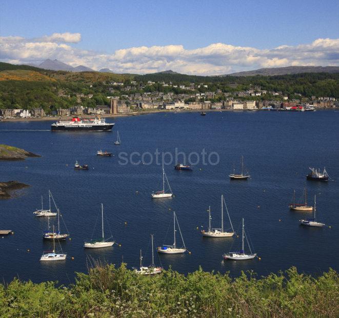 Oban Bay With Mull Ferry