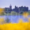 Linlithgow Palace From Rape Seed Field Across Loch