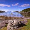 Scene Looking Towards Isle Of Rhum From Shore At Glenuig Moidart West Highlands