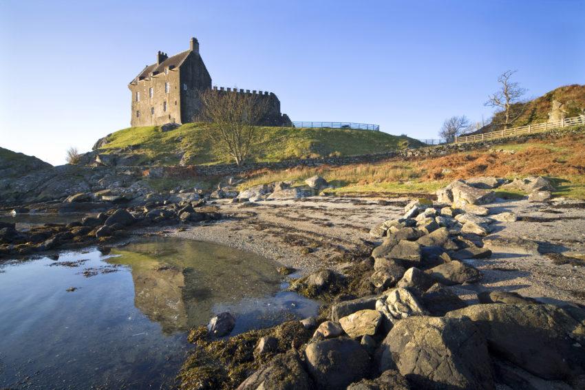 Y3Q5557 Duntrune Castle From The Shore Of Loch Crinan Argyll