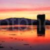 Banded Sunset Over Castle Stalker From Appin