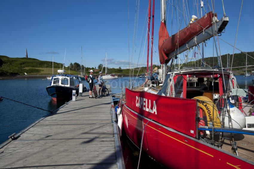 CYCLISTS ARRIVE ON KERRERA ARDENTRIVE HARBOUR