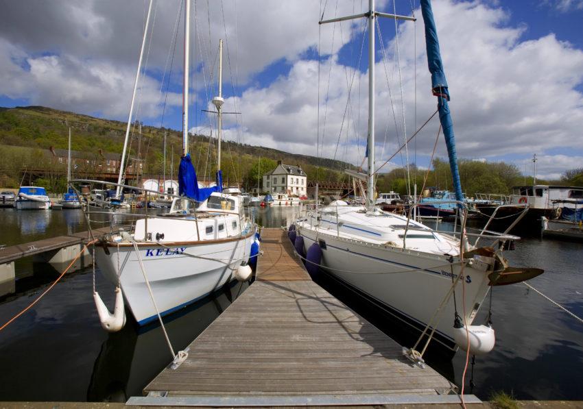 Canal Basin At Bowling Nr Glasgow Forth And Clyde Canal