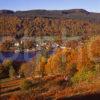 Magnificent Autumn Scene On The Hillside Overlooking The Village Of Kenmore At The East End Of Loch Tay Perthshire