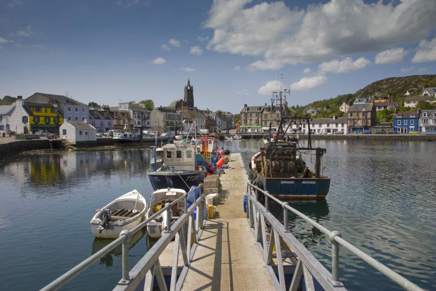 I5D0397 Tarbert Harbour From Pontoon Loch Fyne Kintyre Argyll