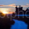 I5D0366 Dramatic Sunset Nr Kilchurn Castle Ruins From Footpath Argyll