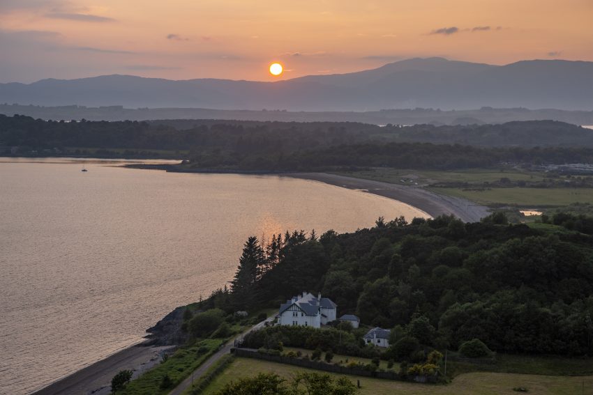 Sunset over Ardmucknish bay and Tralee Beach from Ben Lora, Argyll